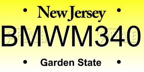 BMWM340 New Jersey License Plate