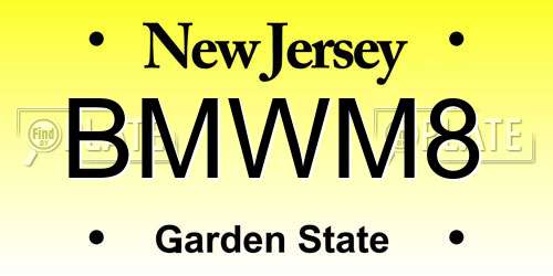 BMWM8 New Jersey License Plate