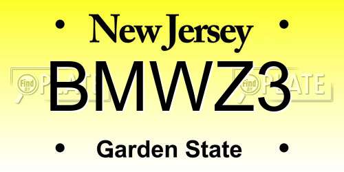 BMWZ3 New Jersey License Plate