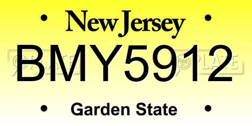 BMY5912 New Jersey License Plate