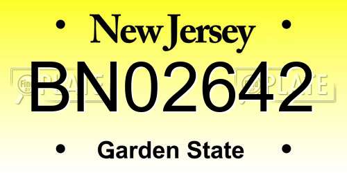 BN02642 New Jersey License Plate