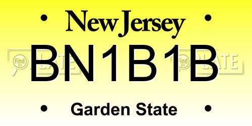 BN1B1B New Jersey License Plate