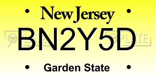 BN2Y5D New Jersey License Plate