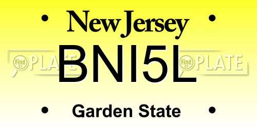 BNI5L New Jersey License Plate