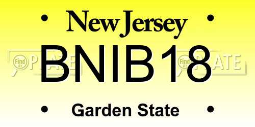 BNIB18 New Jersey License Plate