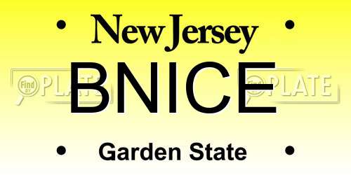 BNICE New Jersey License Plate