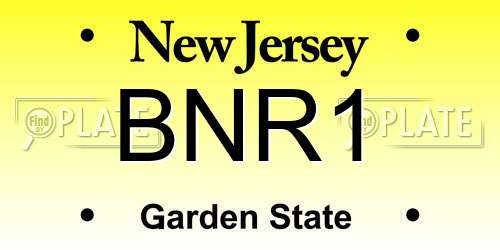BNR1 New Jersey License Plate