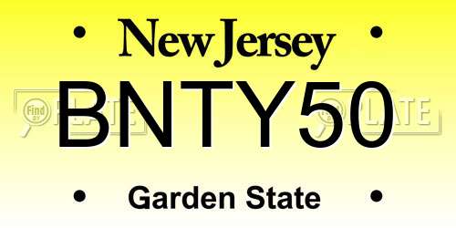 BNTY50 New Jersey License Plate