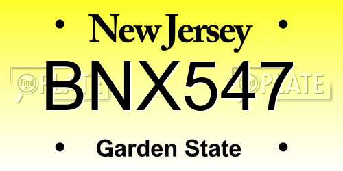 BNX547 New Jersey License Plate