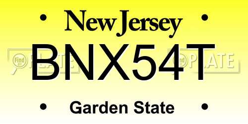 BNX54T New Jersey License Plate