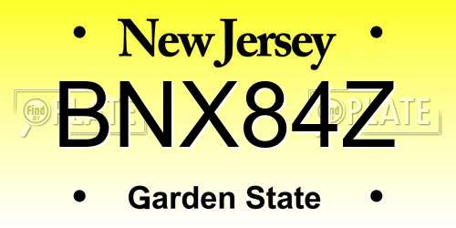 BNX84Z New Jersey License Plate