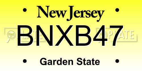 BNXB47 New Jersey License Plate
