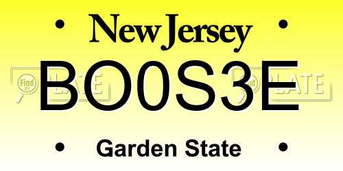 BO0S3E New Jersey License Plate