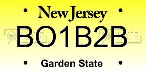 BO1B2B New Jersey License Plate