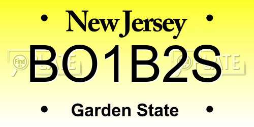 BO1B2S New Jersey License Plate