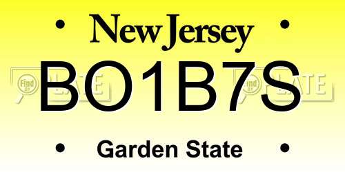 BO1B7S New Jersey License Plate
