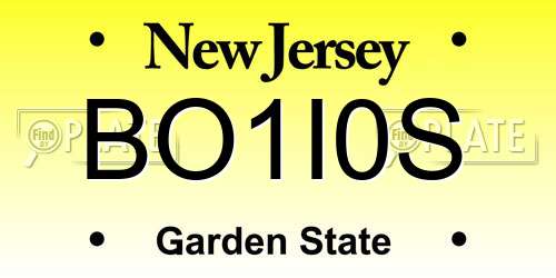 BO1I0S New Jersey License Plate