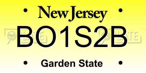 BO1S2B New Jersey License Plate
