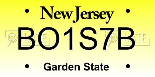 BO1S7B New Jersey License Plate