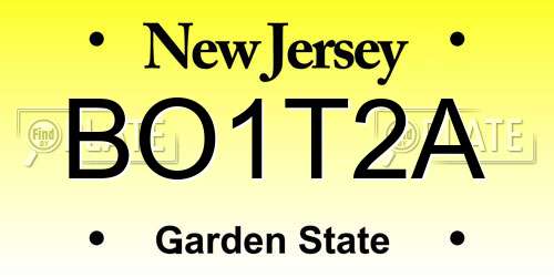 BO1T2A New Jersey License Plate
