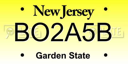 BO2A5B New Jersey License Plate