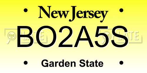 BO2A5S New Jersey License Plate
