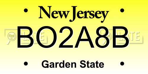 BO2A8B New Jersey License Plate