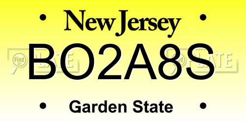 BO2A8S New Jersey License Plate