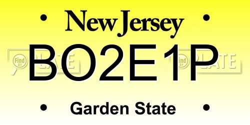 BO2E1P New Jersey License Plate