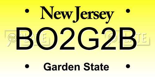BO2G2B New Jersey License Plate