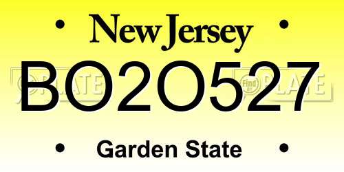 BO2O527 New Jersey License Plate