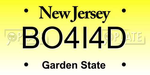 BO4I4D New Jersey License Plate