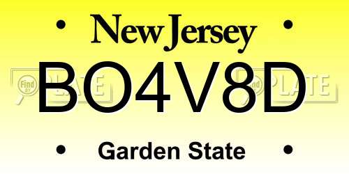 BO4V8D New Jersey License Plate