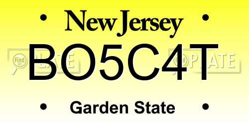 BO5C4T New Jersey License Plate