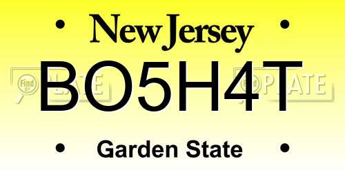 BO5H4T New Jersey License Plate