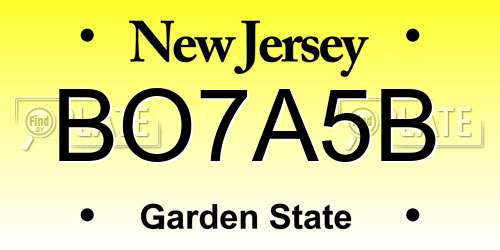BO7A5B New Jersey License Plate