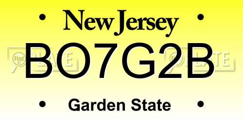 BO7G2B New Jersey License Plate
