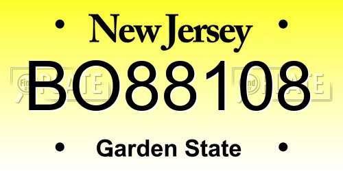 BO88108 New Jersey License Plate