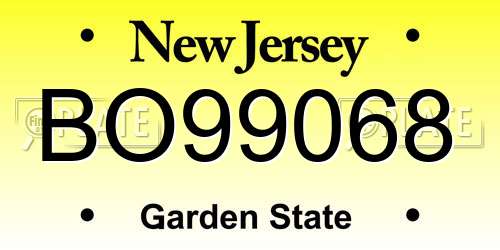 BO99068 New Jersey License Plate