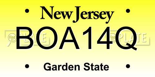 BOA14Q New Jersey License Plate