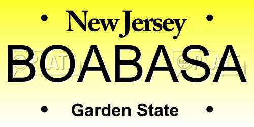 BOABASA New Jersey License Plate