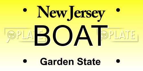 BOAT New Jersey License Plate