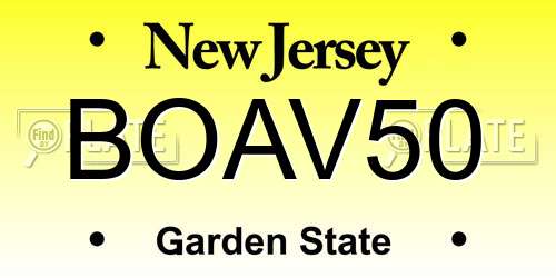 BOAV50 New Jersey License Plate
