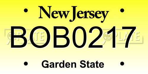 BOB0217 New Jersey License Plate