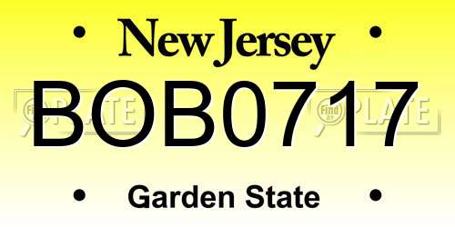 BOB0717 New Jersey License Plate