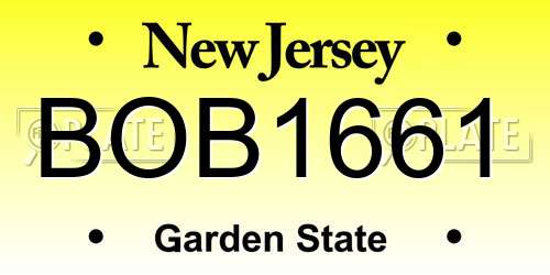 BOB1661 New Jersey License Plate