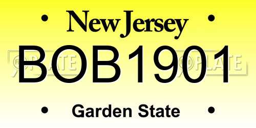 BOB1901 New Jersey License Plate