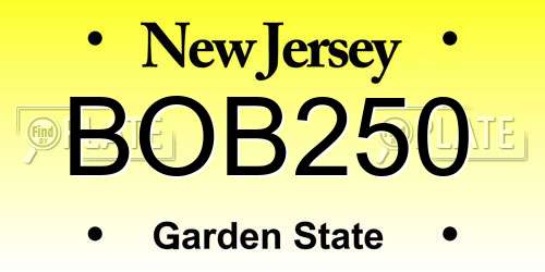 BOB250 New Jersey License Plate