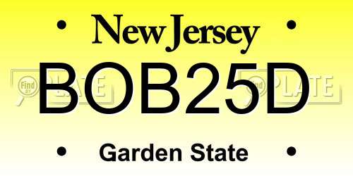 BOB25D New Jersey License Plate