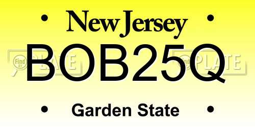 BOB25Q New Jersey License Plate